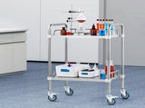 Lab Rolling Cart, 2-Shelf Stainless Steel Rolling Cart, Lab Serving Cart with Swivel Casters, Dental V952-SYSST42014302X42AV0