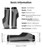 Bicycle Grips MTB Road Bike Double Lock Rubber Handlebar Grips Anti-Slip Rock Bros RED V382-GRIPANTISLIPRED