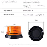 Magnetic Wireless Beacon Light, Rechargeable Emergency Flashing Warning Battery Operated Strobe V1192-AZ-W-3041