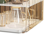 Cup Storage Rack Dustproof Stackable Plastic Clear Cup Organizer Box for Cabinet Desktop Large White V1294-YM0710-3117230285714
