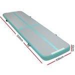 Everfit 3m x 1m Air Track Mat Gymnastic Tumbling Mint Green and Grey ATM-3-1-01M-MG