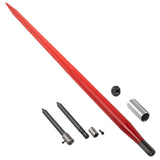 Hay Spear 49" Bale Spear 3000 lbs Capacity, Bale Spike Quick Attach Square Hay Bale Spears, Red V952-CM45X12503000DTT1V0