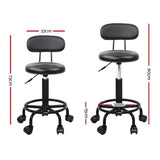 Artiss 2x Salon Stool Swivel Chair Backrest SALON-B-4128-NEW-BKX2