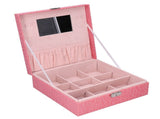 Pink Artificial Leather Jewelry Box Watch Jewelry Packaging Container Holder for Girls V1294-YM0721-3115210031111