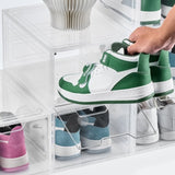 VEVOR Shoe Storage Boxes 6PCS Stackable Shoe Boxes US Size 13 Transparent White V952-KDDQTMCXXHQK0OIKQ001V0