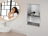 641 x 336 x 101mm Shower Niche Double Shelf Organizer No Tile Needed in Stainless Steel Finish V63-900741