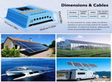 Blue 80A MPPT Solar Charge Controller with LCD Display and Dual USB Ports V178-59151