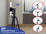 Adjustable Projector Stand with 360&deg Phone Holder, 57125cm Folding Tripod Floor Stand for Laptop, V1181-HI009