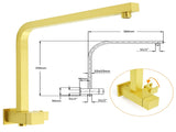 WELS Brushed Gold Twin Shower 8" Rain Head Handheld Diverter Wall Arm Square Taps V1233-A702GHS002M4CGKSS108GCPF0272AG