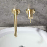 Gold Basin Tap Solid Brass Wall Mounted Bathroom Sink Faucet Brushed Brass Swivel Spout Basin V1237-ZY-715-220