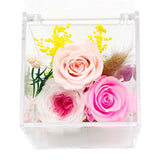 4pcs Valley of Rain & Forest Long-Lasting Real Flowers, Handcrafted Preserved Rose Bush For you to V1192-AZ-W-3709