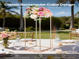 Wedding Flower Stand, 10PCS 80cm Column Flower Stand, Floral Stands with Hidden Screw, Rectangular V952-HLHJLFT10J80Y446M001V0