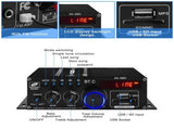Audio Power Amplifier Stereo Speaker BluetoothAmp Receiver with Power Supply,Remote Control,FM V1192-AZ-W-35678