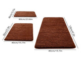 Soft Memory Foam Non-Slip Bathroom Rug Set, Plush Bath Mat Three Piece, Highly Absorbent Comfortable V1192-AZ-W-24647