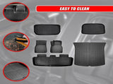 6 piece Tesla Model Y Floor Mats for Front and Rear Trunk Front Passenger and Driver Side V63-847811