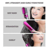 5-in-1 Hair Dryer Curler Straightener Blow Dryer Brush Pink V1263-JX-5609