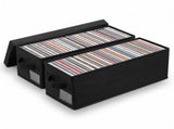 2-Pack CD Storage Box, Resists Wear, Reinforced Handle and Foldable Design, Dust Proof Sealed Lid, V1369-AZ3-W-12086
