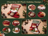 Jingle Jollys 4PCS Christmas Stockings Large 3D Plush Santa Snowman 43.5cm Christmas Decor for XM-F-STOCKING-3D01-2PCX2