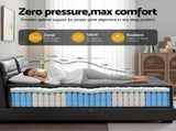 Giselle Bedding King Mattress 34cm Euro Top with 5-Zone Pocket Spring Support Black MATTRESS-E-MUSE-34-K