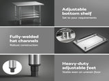 Cefito 914x762mm Stainless Steel Kitchen Bench 430 SSKB-430S-36-30