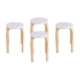 1Pc Anti Slip Bent Wood Stacking Stool Candy Color Home Furniture Kids Room Decor White V1294-YM0901-GB-JY01006-02