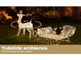 Jingle Jollys Christmas Lights Reindeer Sleigh215 LED Decorations XMAS-MOT-DEER-SLED-WM