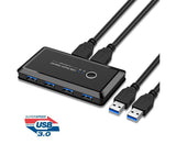 USB 3.0 Switch Selector 2 Computer Sharing 4 Devices for Keyboard Mouse Printer Black V1263-JX-1101