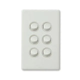 Legrand Switch Flush Mount Rocker Standard 6 Gang 16AX 230/240V 1 Pole 2 Way Vertical White V1202-V1-LEGED770-6WE