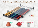CARLA HOME 60 Coffee Pod Holder Drawer with Tempered Glass Capsule Organizer for Nespresso Pods and LSB-36251