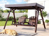 Gardeon Outdoor Wooden Swing Chair with Canopy Middle Table Charcoal GSC-W2S-CUP-CC-AB