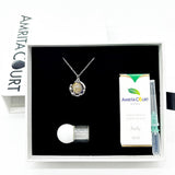 Gift Box - Aroma Necklace White Gold - Planet Celestial Sapphire Purify Oil Blend V760-GBAJ - 6