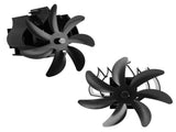 Wood Stove Fan 7 Blade Aluminum Alloy Low Noise Wall Hanging Heat Powered Stove Fan with Fixing Loop V1294-YM0706-3114230124911