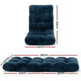 Artiss Floor Lounge Sofa Bed Flannel Fabric Navy FLOOR-SBL-M193-S-NA