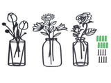 3Pcs Metal Vase Flowers Wall Art Elegant Prevent Rust Easy to Install Iron Flower Wall Art for V1294-YM0715-3115210265811