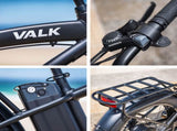 VALK Electric Fat Tyre Cruiser Bike, eBike with Throttle, Matte Black V219-BIKEMBVAF5KA