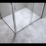 Adjustable 1500x800mm Single Door Corner Sliding Glass Shower Screen in Chrome V63-845651