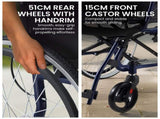 Orthonica 20in Self Propelled Foldable Steel Wheelchair Lightweight Portable WCR-MAS-STL-024