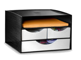 CEP 3 Tier Module Storage Station Home Office Black/Metallic Grey MADE IN FRANCE V563-8-021