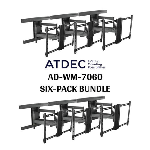 *SIX DEAL* Atdec AD-WM-7060 Full Motion Wall Mount. Max load 70kg. VESA up to 600x400. *SIX 13AD-WM-7060-SIXPACK