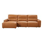 Albany 3 Seater Sectional Chaise Genuine Leather Sofa Bed V43-SOF-ALBNY