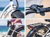 VALK Electric Fat Tyre Cruiser Bike, Step-Through eBike with Throttle, Tektro Hydraulic Brakes, V219-BIKFATVAF5WA