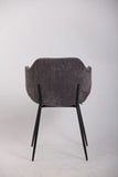 Set of 2 Dining Chairs with Corduroy Cord Fabric in Dark Grey Lincoln V563-68406