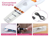 Compact Cordless Vacuum Cleaner with High-Power , ABS, White - Portable Car and Home Use V1366-AZ2-W-16128