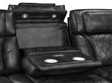 2 Seater Electric Air Leather Dark Grey Recliner V43-REC-EMP2RGR