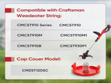 20 Pack CMZST0803 CMZST080 Weed Eater String and 4 Pcak CMZST120SC String Trimmer Spool Cap V1258-DP02-C-880