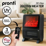 Pronti 2000W 3D Fire PTC Electric Portable Room Heater HEA-TPN-TPC-RB