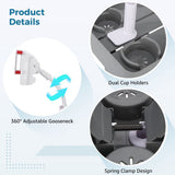 Poolside Hot Tub Tray with Adjustable Phone Mount, 360&deg Rotating Gooseneck Stand, Stable Base & Dual V1369-AZ3-W-08842