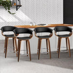 Artiss 4x Bar Stools Swivel PU Seat Wooden BA-TW-8201-BKX4