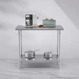 SOGA 100*70*85cm Commercial Catering Kitchen Stainless Steel Prep Work Bench WORKBENCHSS2008100CM