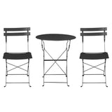 Gardeon 3PC Outdoor Bistro Set Steel Table and Chairs Patio Furniture Black ODF-METAL-3PCS-BK